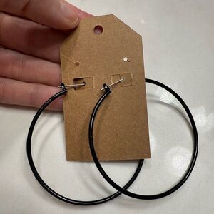 Classic Black Hoop Earrings